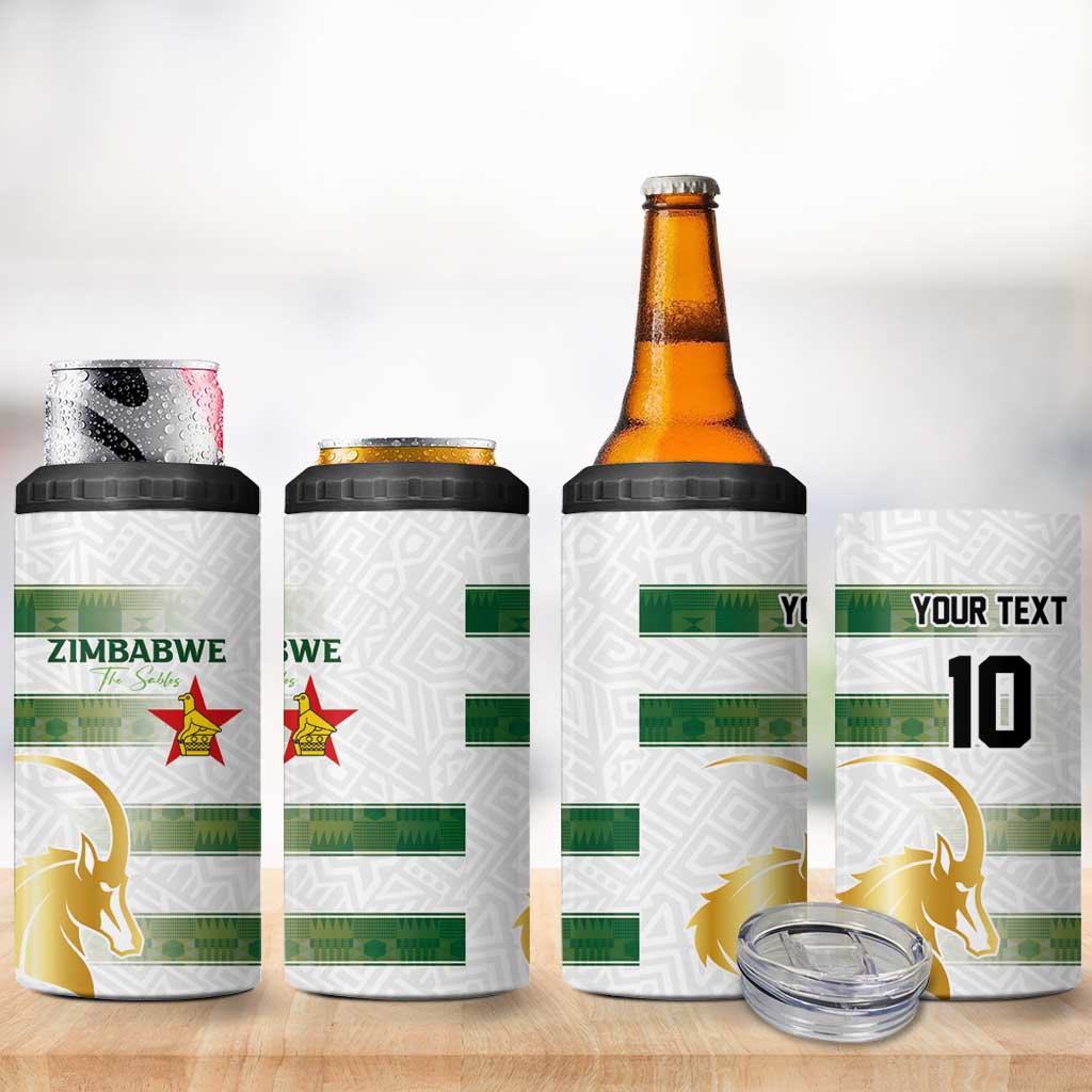 Custom Zimbabwe Rugby The Champions 2025 4 in 1 Can Cooler Tumbler The Gold Sables Version - Wonder Print Shop