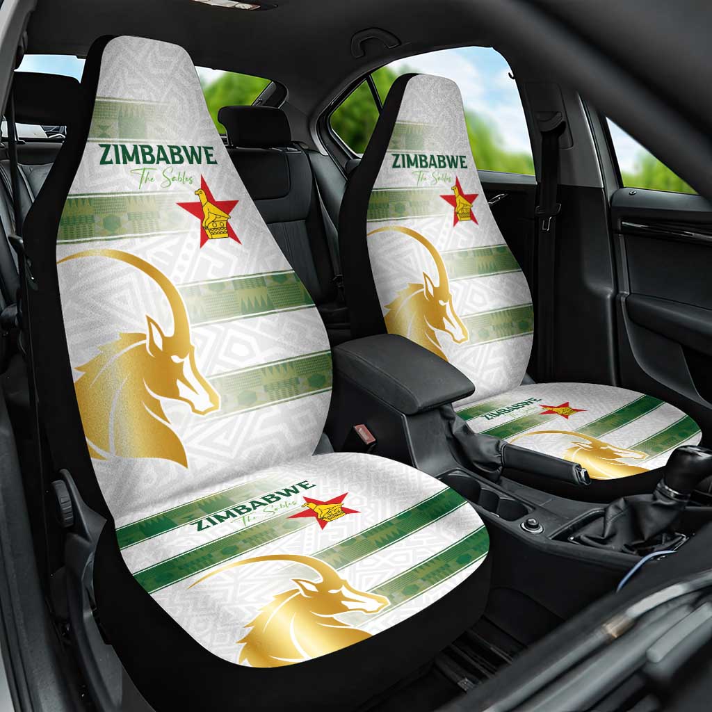 Zimbabwe Rugby The Champions 2025 Car Seat Cover The Gold Sables Version - Wonder Print Shop