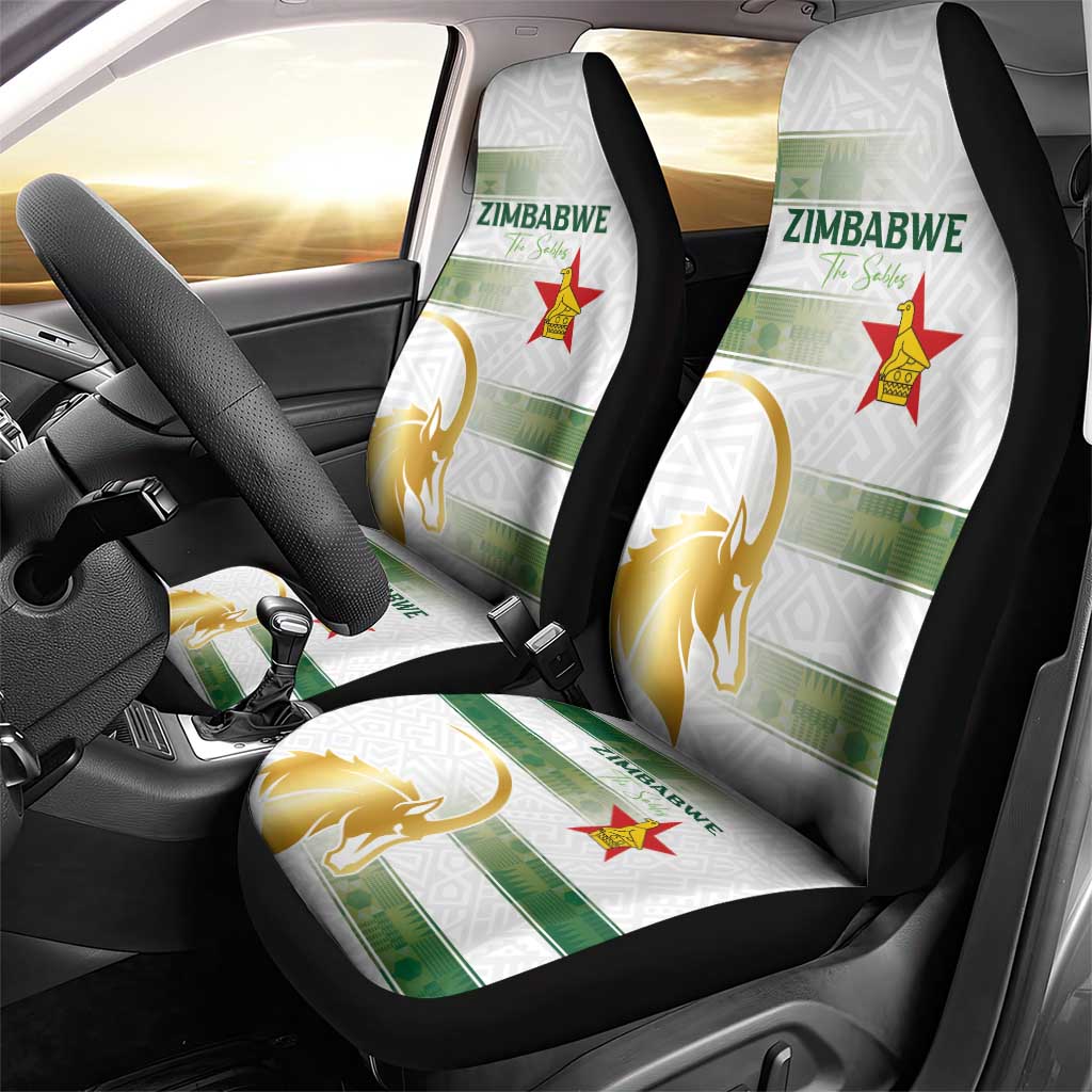 Zimbabwe Rugby The Champions 2025 Car Seat Cover The Gold Sables Version - Wonder Print Shop