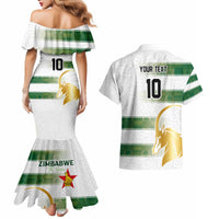 Custom Zimbabwe Rugby The Champions 2025 Couples Matching Mermaid Dress and Hawaiian Shirt The Gold Sables Version - Wonder Print Shop