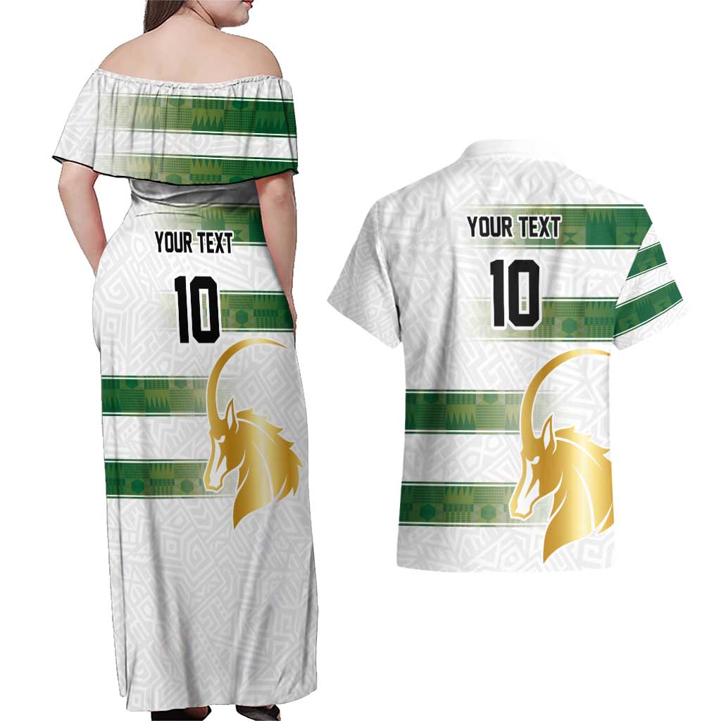 Custom Zimbabwe Rugby The Champions 2025 Couples Matching Off Shoulder Maxi Dress and Hawaiian Shirt The Gold Sables Version - Wonder Print Shop