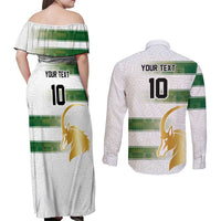 Custom Zimbabwe Rugby The Champions 2025 Couples Matching Off Shoulder Maxi Dress and Long Sleeve Button Shirt The Gold Sables Version - Wonder Print Shop