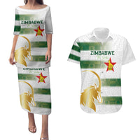 Custom Zimbabwe Rugby The Champions 2025 Couples Matching Puletasi and Hawaiian Shirt The Gold Sables Version - Wonder Print Shop