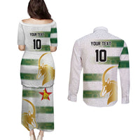 Custom Zimbabwe Rugby The Champions 2025 Couples Matching Puletasi and Long Sleeve Button Shirt The Gold Sables Version - Wonder Print Shop