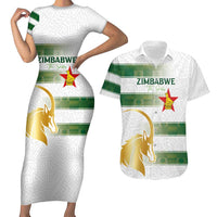 Custom Zimbabwe Rugby The Champions 2025 Couples Matching Short Sleeve Bodycon Dress and Hawaiian Shirt The Gold Sables Version - Wonder Print Shop