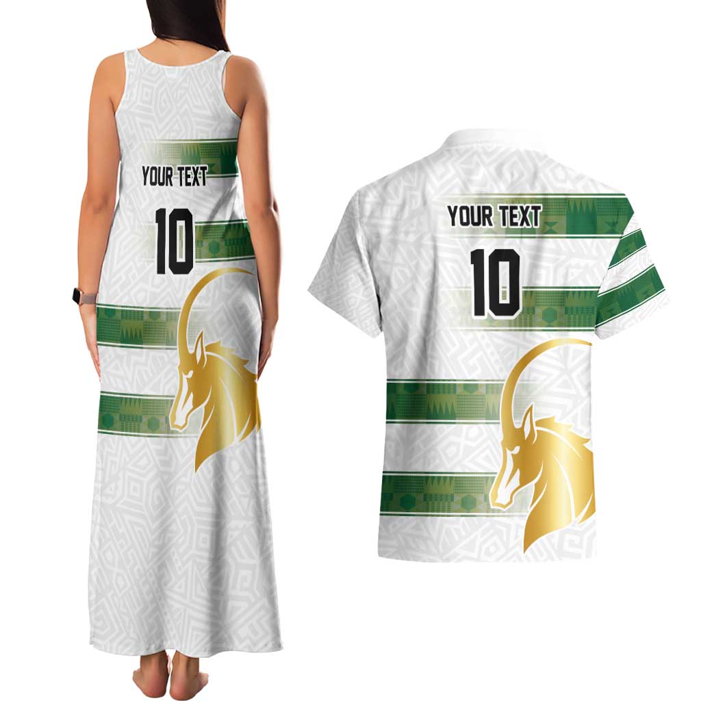 Custom Zimbabwe Rugby The Champions 2025 Couples Matching Tank Maxi Dress and Hawaiian Shirt The Gold Sables Version - Wonder Print Shop