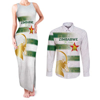 Custom Zimbabwe Rugby The Champions 2025 Couples Matching Tank Maxi Dress and Long Sleeve Button Shirt The Gold Sables Version - Wonder Print Shop