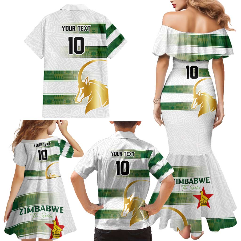 Custom Zimbabwe Rugby The Champions 2025 Family Matching Mermaid Dress and Hawaiian Shirt The Gold Sables Version - Wonder Print Shop