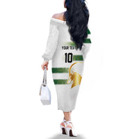 Custom Zimbabwe Rugby The Champions 2025 Family Matching Off The Shoulder Long Sleeve Dress and Hawaiian Shirt The Gold Sables Version - Wonder Print Shop