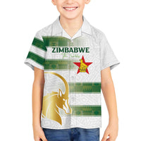 Custom Zimbabwe Rugby The Champions 2025 Family Matching Off The Shoulder Long Sleeve Dress and Hawaiian Shirt The Gold Sables Version - Wonder Print Shop
