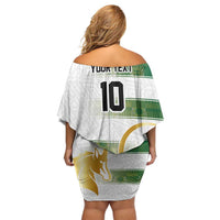 Custom Zimbabwe Rugby The Champions 2025 Family Matching Off Shoulder Short Dress and Hawaiian Shirt The Gold Sables Version - Wonder Print Shop