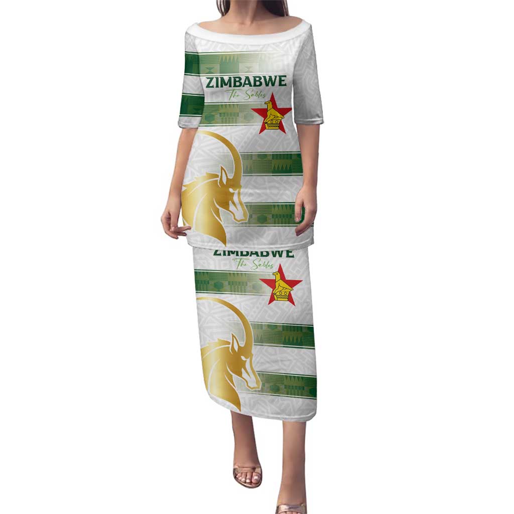 Custom Zimbabwe Rugby The Champions 2025 Family Matching Puletasi and Hawaiian Shirt The Gold Sables Version - Wonder Print Shop