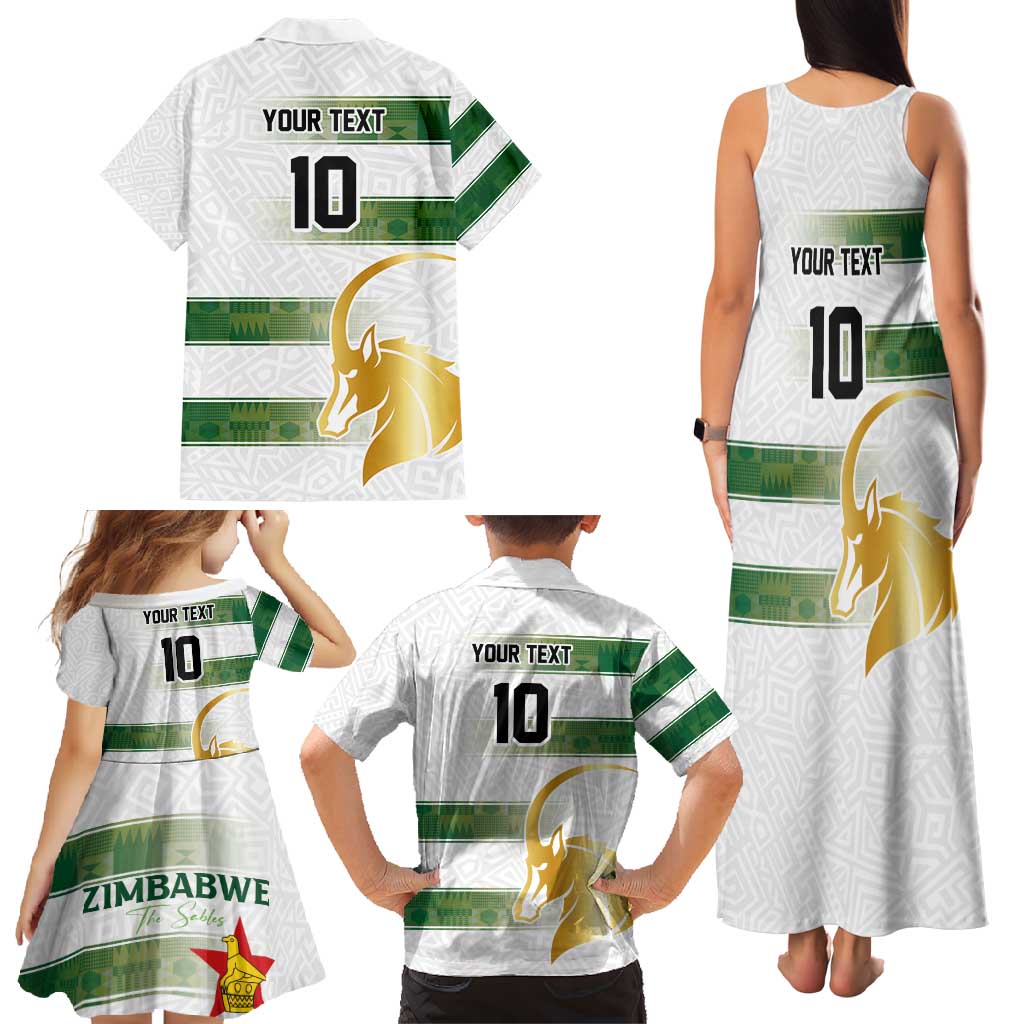 Custom Zimbabwe Rugby The Champions 2025 Family Matching Tank Maxi Dress and Hawaiian Shirt The Gold Sables Version - Wonder Print Shop