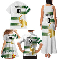 Custom Zimbabwe Rugby The Champions 2025 Family Matching Tank Maxi Dress and Hawaiian Shirt The Gold Sables Version - Wonder Print Shop