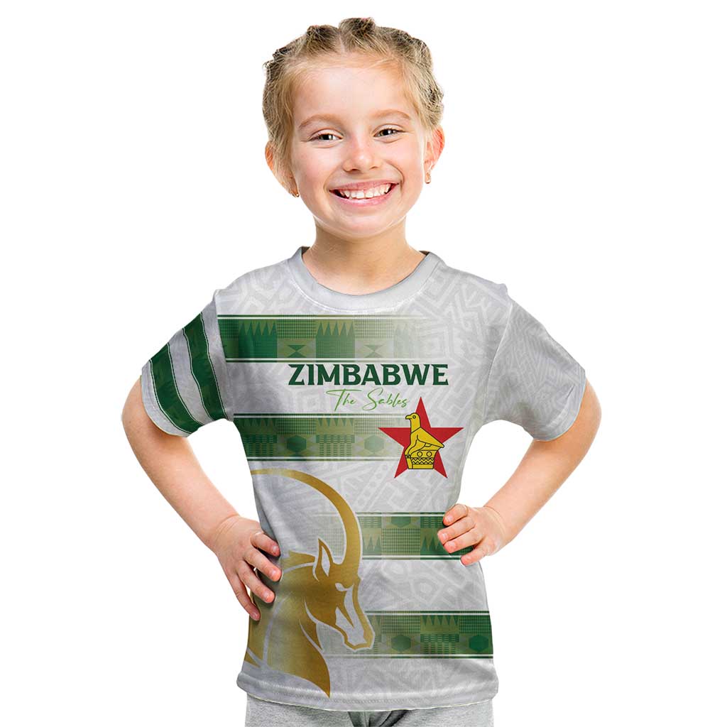 Custom Zimbabwe Rugby The Champions 2025 Kid T Shirt The Gold Sables Version - Wonder Print Shop