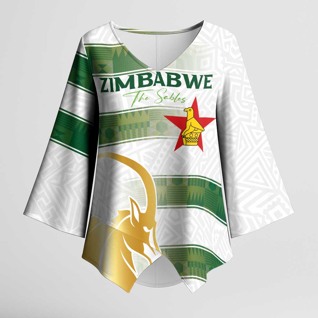 Custom Zimbabwe Rugby The Champions 2025 Kimono Sleeve Blouse The Gold Sables Version - Wonder Print Shop