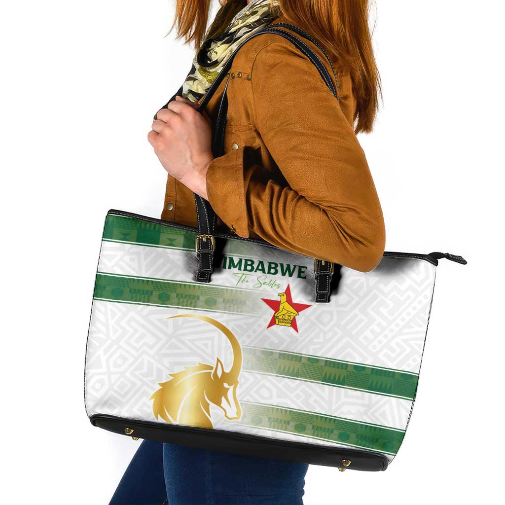 Zimbabwe Rugby The Champions 2025 Leather Tote Bag The Gold Sables Version - Wonder Print Shop