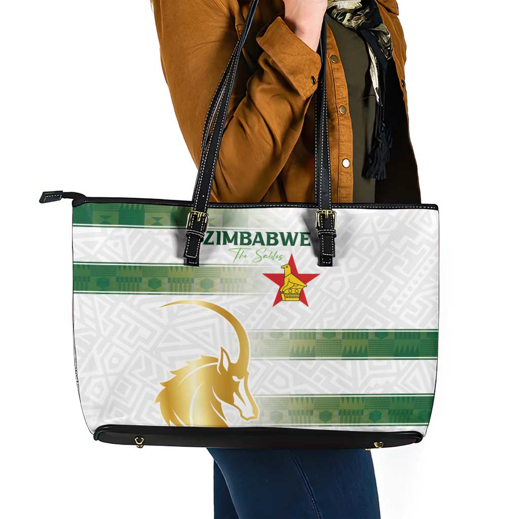 Zimbabwe Rugby The Champions 2025 Leather Tote Bag The Gold Sables Version - Wonder Print Shop