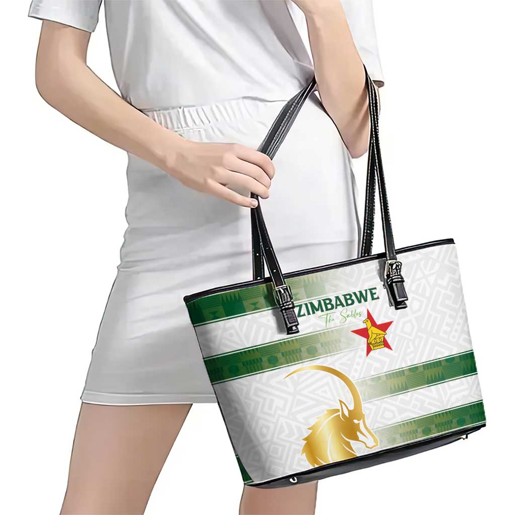 Zimbabwe Rugby The Champions 2025 Leather Tote Bag The Gold Sables Version - Wonder Print Shop