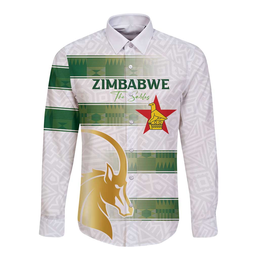 Custom Zimbabwe Rugby The Champions 2025 Long Sleeve Button Shirt The Gold Sables Version - Wonder Print Shop