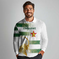 Custom Zimbabwe Rugby The Champions 2025 Long Sleeve Polo Shirt The Gold Sables Version - Wonder Print Shop