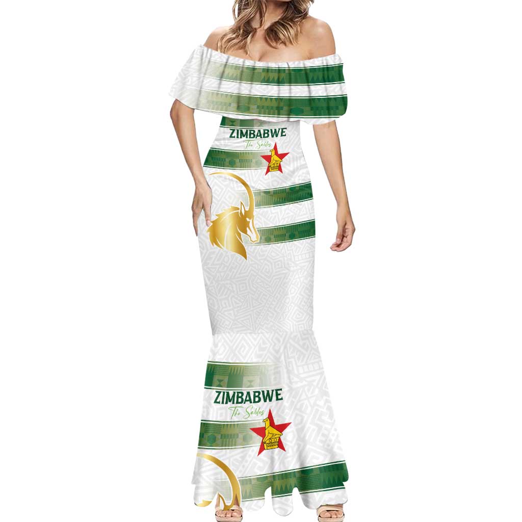 Custom Zimbabwe Rugby The Champions 2025 Mermaid Dress The Gold Sables Version - Wonder Print Shop