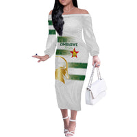 Custom Zimbabwe Rugby The Champions 2025 Off The Shoulder Long Sleeve Dress The Gold Sables Version - Wonder Print Shop