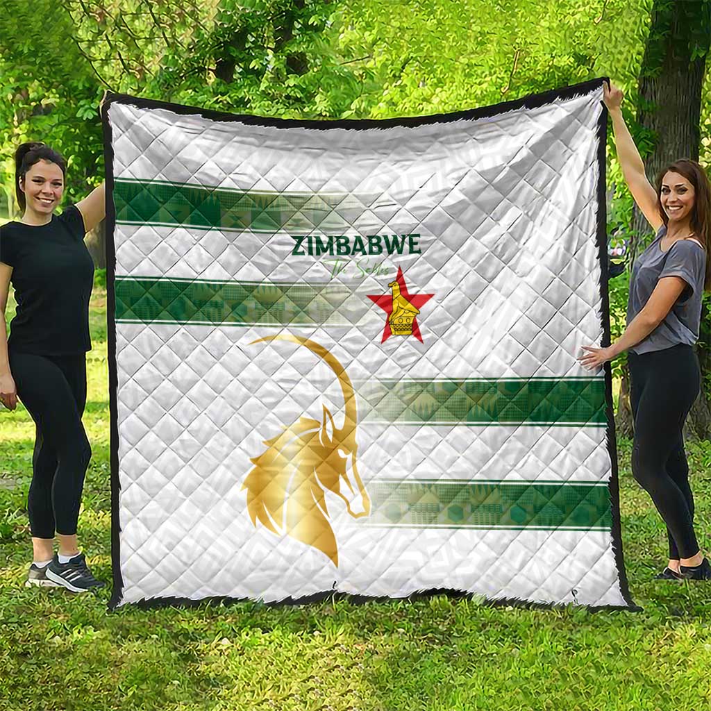 Zimbabwe Rugby The Champions 2025 Quilt The Gold Sables Version - Wonder Print Shop