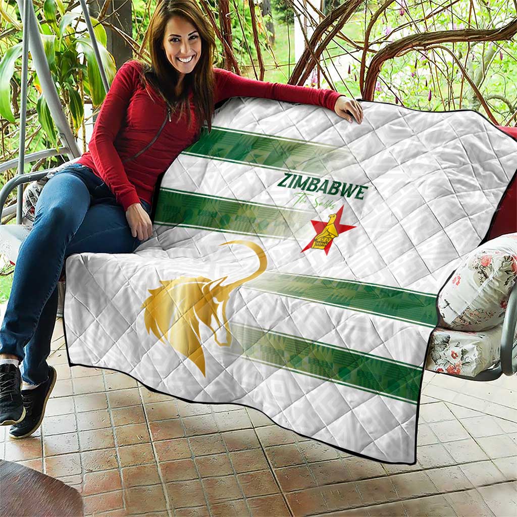 Zimbabwe Rugby The Champions 2025 Quilt The Gold Sables Version - Wonder Print Shop