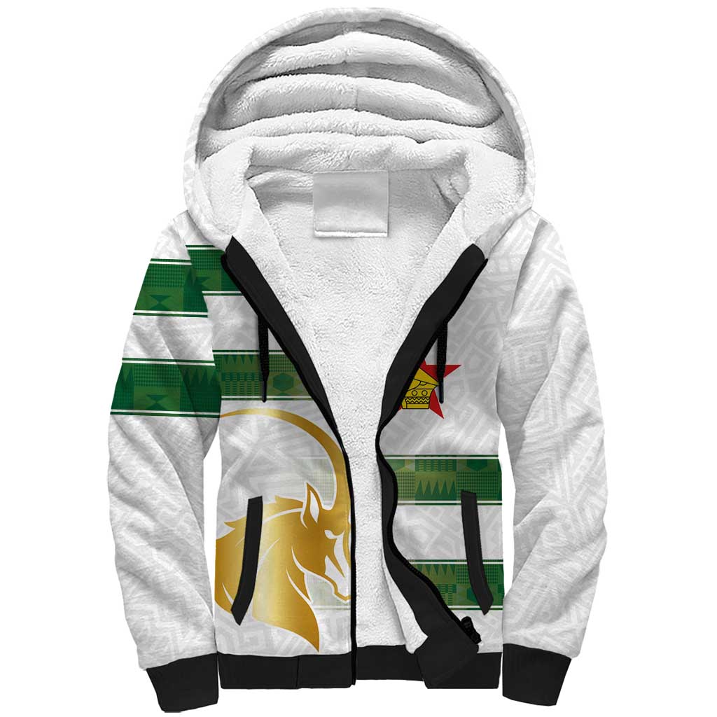 Custom Zimbabwe Rugby The Champions 2025 Sherpa Hoodie The Gold Sables Version - Wonder Print Shop