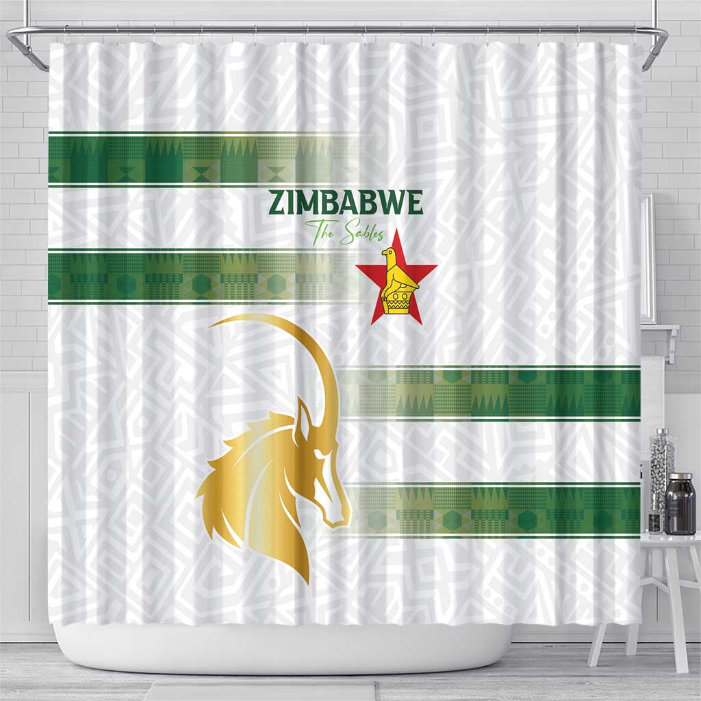 Zimbabwe Rugby The Champions 2025 Shower Curtain The Gold Sables Version - Wonder Print Shop