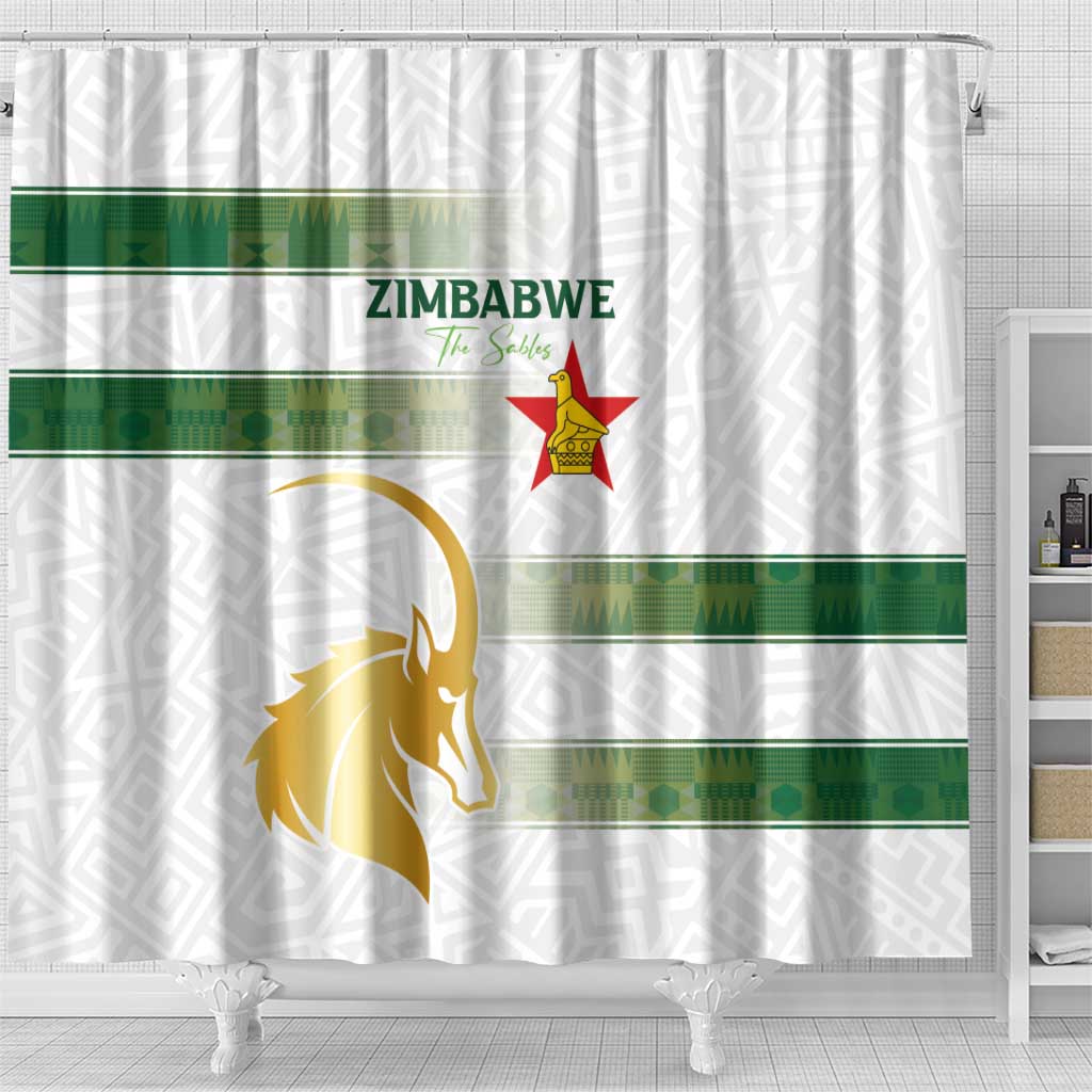Zimbabwe Rugby The Champions 2025 Shower Curtain The Gold Sables Version - Wonder Print Shop