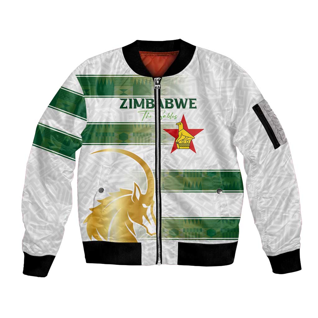 Custom Zimbabwe Rugby The Champions 2025 Sleeve Zip Bomber Jacket The Gold Sables Version - Wonder Print Shop