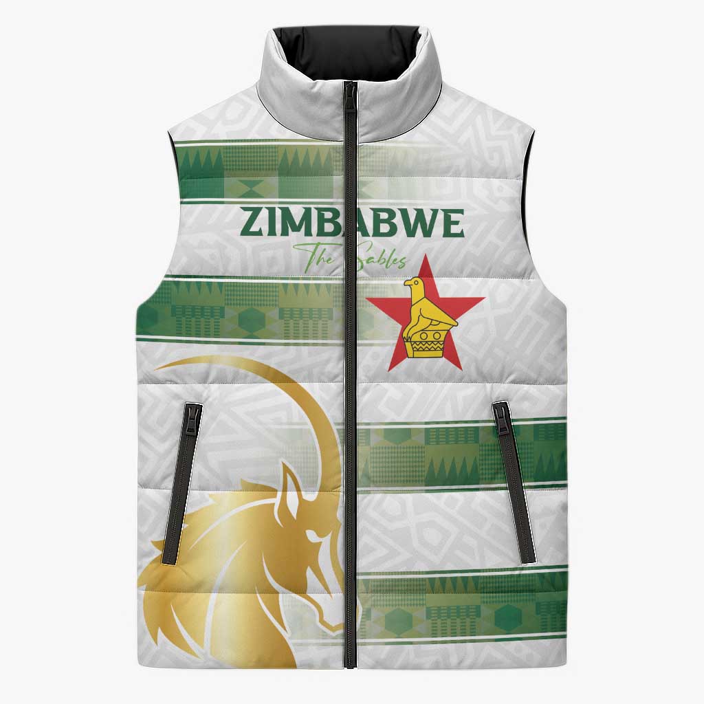Custom Zimbabwe Rugby The Champions 2025 Sleeveless Puffer Jacket The Gold Sables Version - Wonder Print Shop