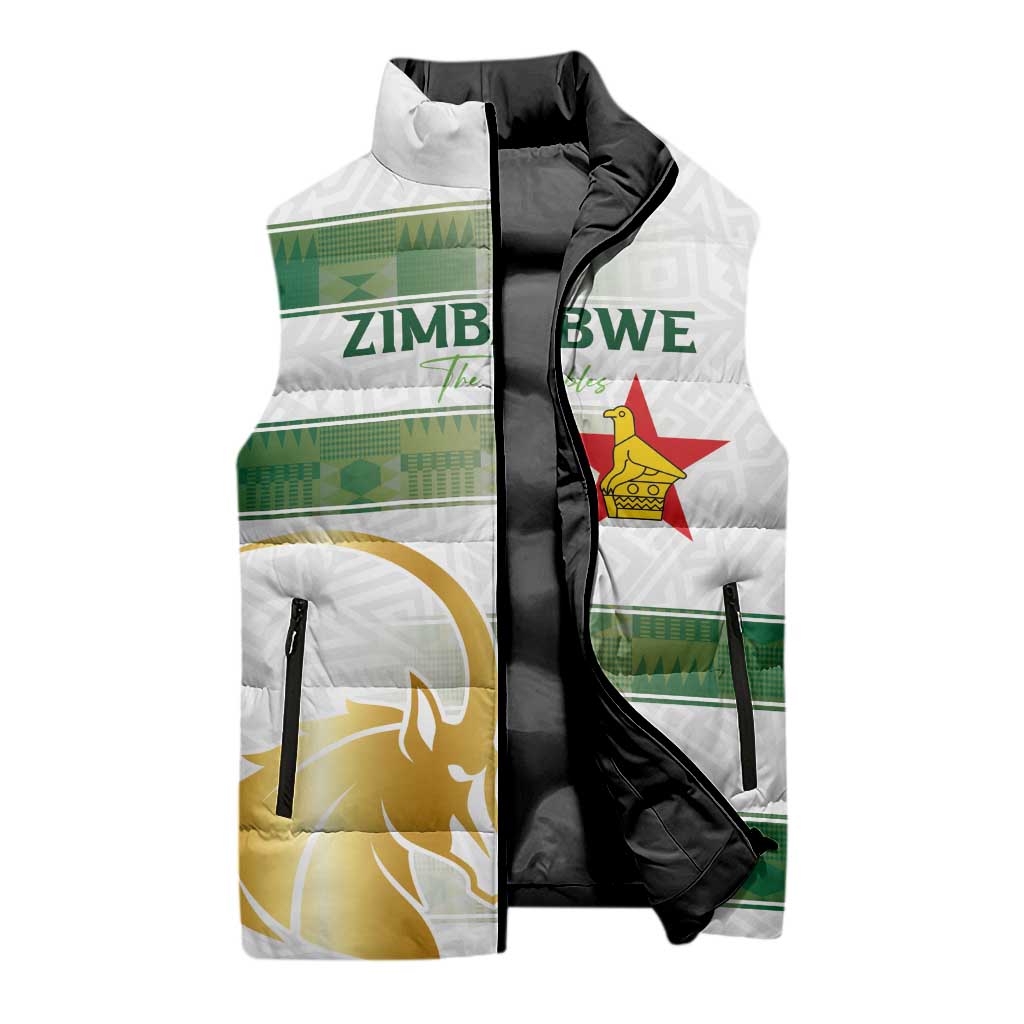 Custom Zimbabwe Rugby The Champions 2025 Sleeveless Puffer Jacket The Gold Sables Version - Wonder Print Shop