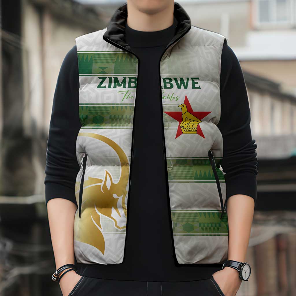 Custom Zimbabwe Rugby The Champions 2025 Sleeveless Puffer Jacket The Gold Sables Version - Wonder Print Shop