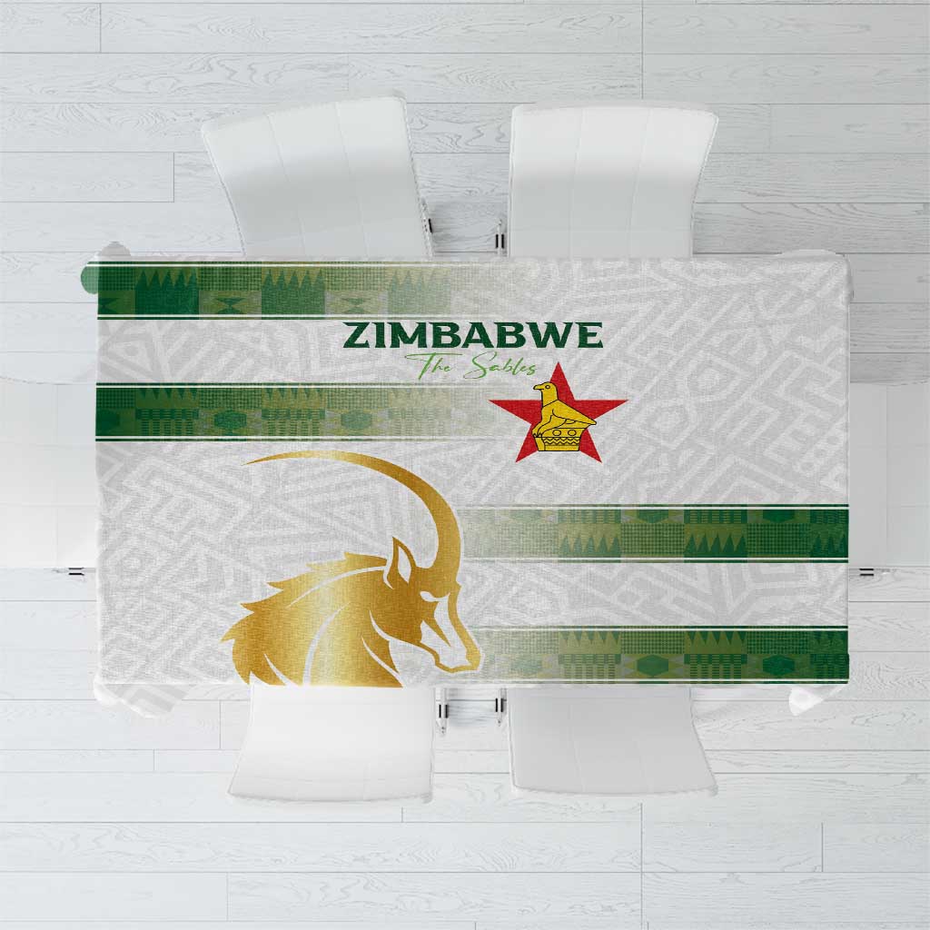 Zimbabwe Rugby The Champions 2025 Tablecloth The Gold Sables Version - Wonder Print Shop