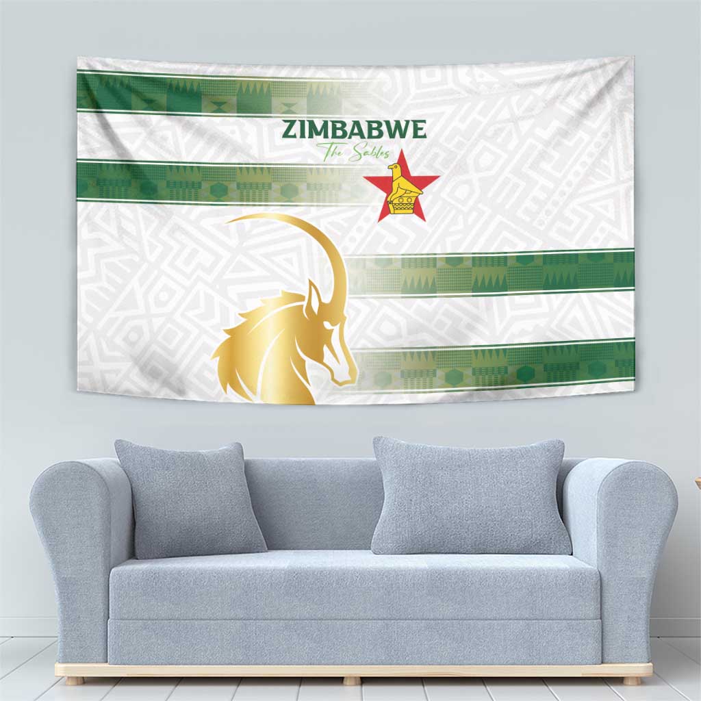 Zimbabwe Rugby The Champions 2025 Tapestry The Gold Sables Version - Wonder Print Shop