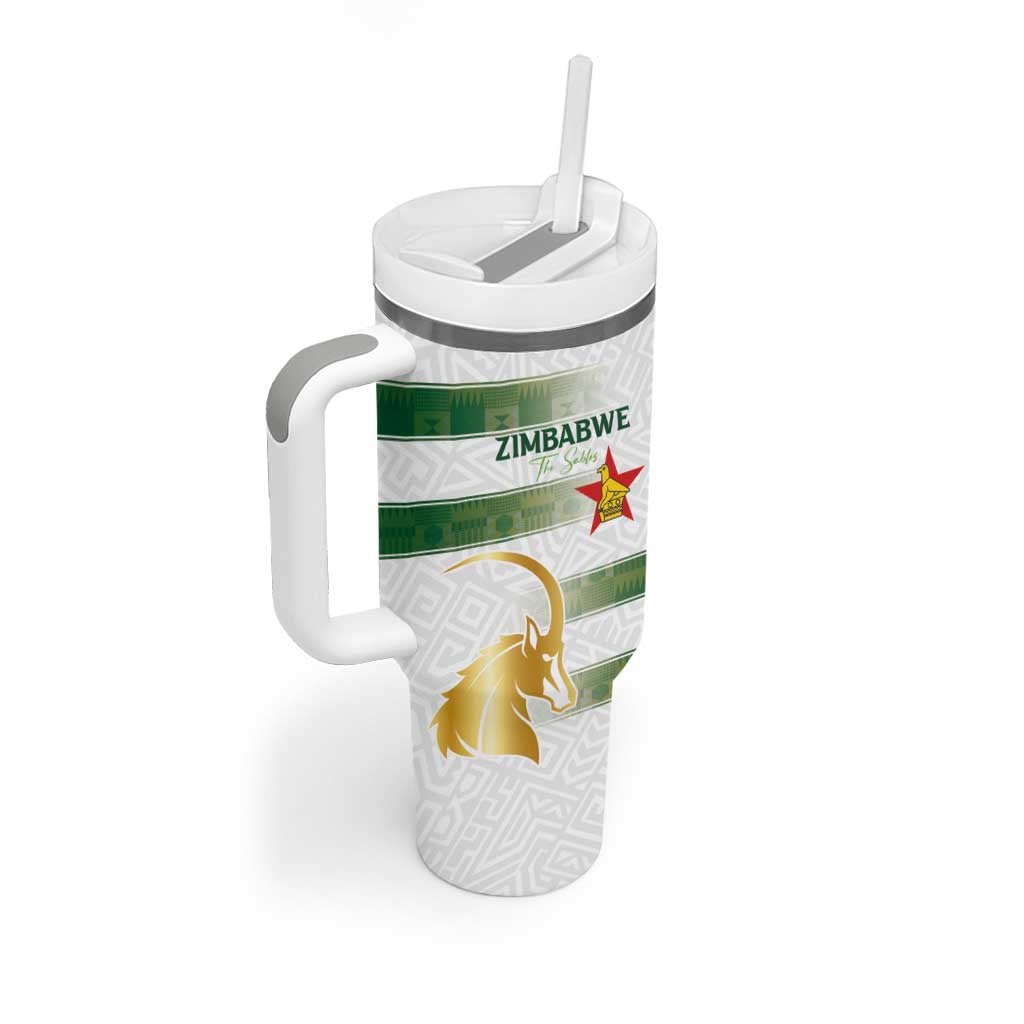 Custom Zimbabwe Rugby The Champions 2025 Tumbler With Handle The Gold Sables Version - Wonder Print Shop