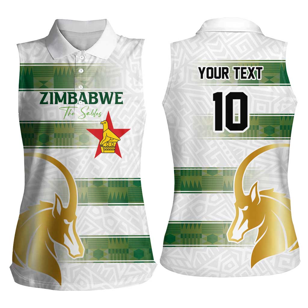 Custom Zimbabwe Rugby The Champions 2025 Women Sleeveless Polo Shirt The Gold Sables Version - Wonder Print Shop