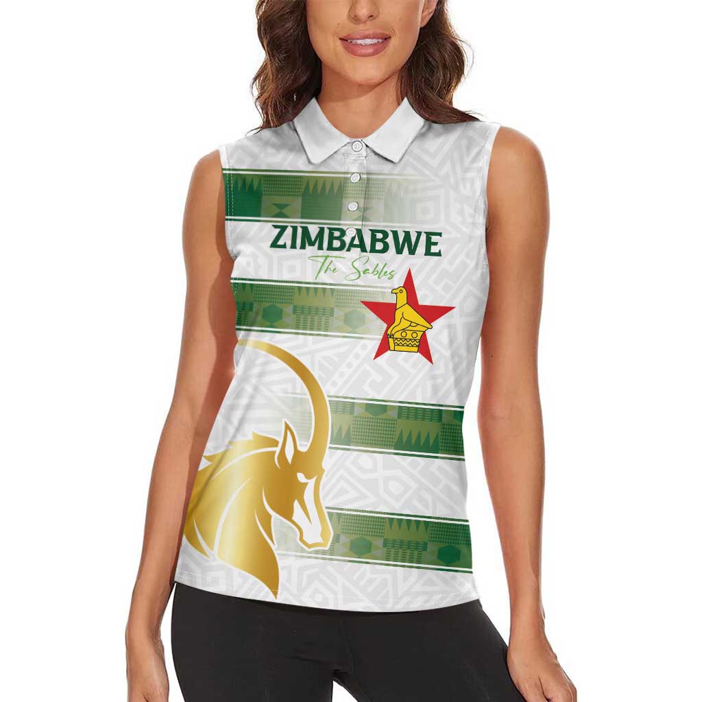 Custom Zimbabwe Rugby The Champions 2025 Women Sleeveless Polo Shirt The Gold Sables Version - Wonder Print Shop
