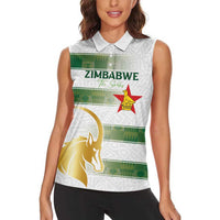 Custom Zimbabwe Rugby The Champions 2025 Women Sleeveless Polo Shirt The Gold Sables Version - Wonder Print Shop
