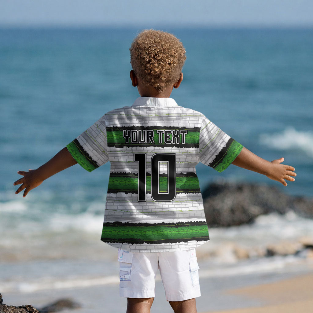 Custom Zimbabwe Rugby Kid Hawaiian Shirt Geometric Chevron Wall Motif Stripes Style