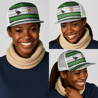 Zimbabwe Rugby Mesh Trucker Cap Geometric Chevron Wall Motif Stripes Style