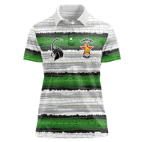 Custom Zimbabwe Rugby Women Polo Shirt Geometric Chevron Wall Motif Stripes Style