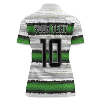 Custom Zimbabwe Rugby Women Polo Shirt Geometric Chevron Wall Motif Stripes Style