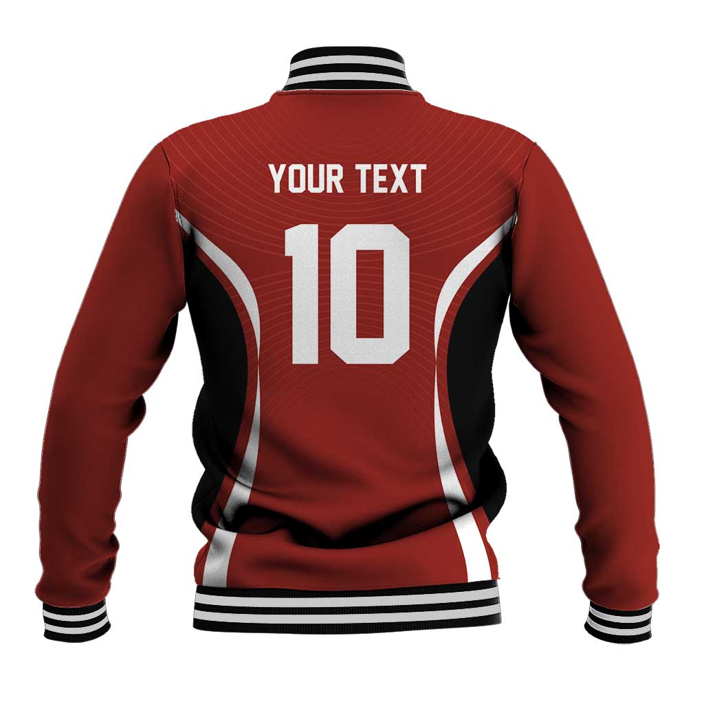Custom Japan Volleyball Baseball Jacket Sporty Style Red Color