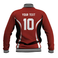 Custom Japan Volleyball Baseball Jacket Sporty Style Red Color