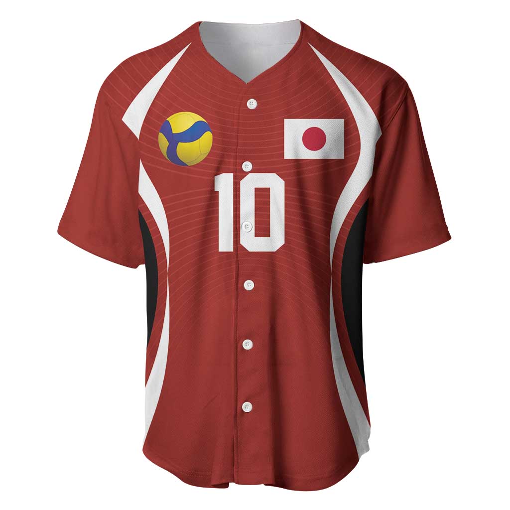 Custom Japan Volleyball Baseball Jersey Sporty Style Red Color