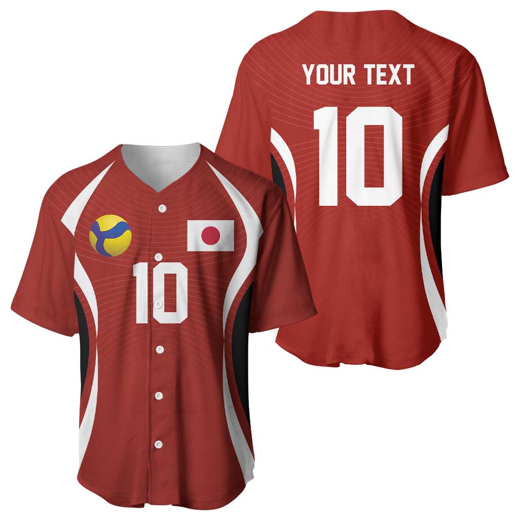 Custom Japan Volleyball Baseball Jersey Sporty Style Red Color